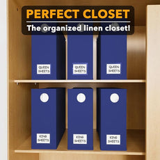 SpaceAid 6 Pack Bed Sheet Organizers and Storage, Foldable Sheet Organizer with Window for Linen Closet, Set Folder Keeper for Queen & King Size Bedding Storage (Navy Blue)