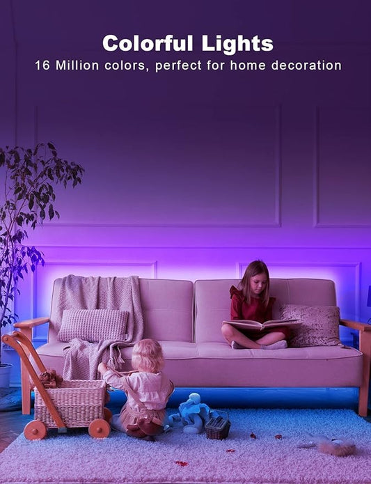 DAYBETTER Smart RGB Led Strip Lights, 200ft Led Lights for Bedroom with App Control, Multicolor Changing Led Light Strips Apply for Home Decor, Living Room, Kitchen, Home Party Decoration