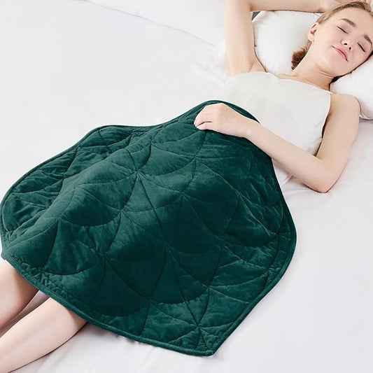Weighted Lap Blanket 5 lbs for Adults, Luxury Soft Small Weighted Blanket, Compact Portable Weighted Lap Pad for Relaxation, Sleeping, Travel, All-Season Use, Forest Green, 30" x 40"