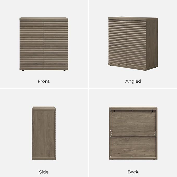 SICOTAS Buffet Cabinet with Storage Accent Sideboard Modern Credenza with Doors & Shelves Fluted Media Console Mid Century Coffee Bar Table for Living Room Kitchen Dining Room Hallway (2PCS)