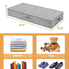 punemi Low Profile Under Bed Storage, 4 Inch Height Underbed Storage Containers With Sturdy Sidewalls & Bottom, Shallow Under Bed Organizer Clothes Storage Bins, Slim Under Couch Sofa Dresser Storage