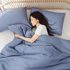 ROSGONIA Oversized King Comforter Slate Blue, 3pcs (1 Boho Comforter & 2 Pillowcases) Lightweight Oversized King Size Comforter Sets Bedding Blanket