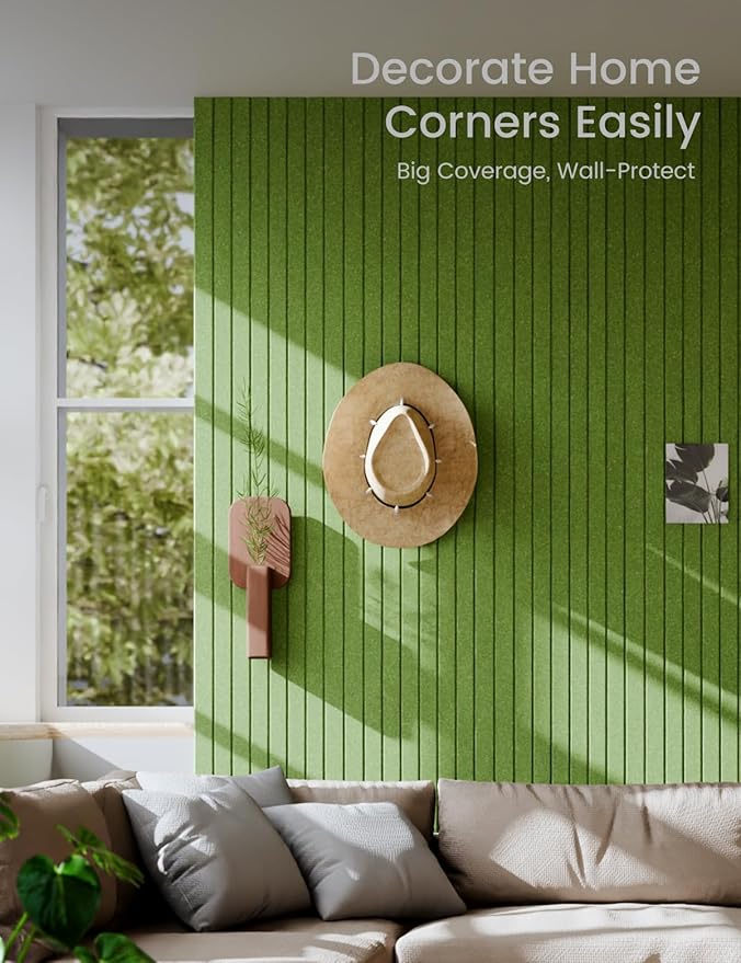 Large Felt Bulletin Board 48" x 36" Cork Board Alternative - 6 Pack with 40 Safe Removable Adhesive Tabs, Cork Boards for Walls Cork Board for Home Office Classroom Pin Board-Kelly Green