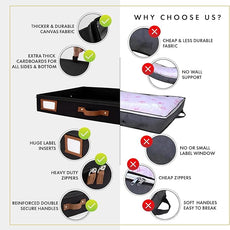 HOMELUX THEORY 2pc Low Profile Under Bed Storage Containers, Thin Under Couch Storage Organizer with Bins & Lids, Underbed Storage Box Ideal for Seasonal Clothes, Blankets, Fabric & Shoes (Black)