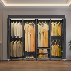 VIPEK V40LC Covered Clothes Rack with Dimmable LED Lights, Heavy Duty Garment Rack with Cover Portable Closet Wardrobe Clothing Rack for Hanging Clothes, Black Closet Rack with Black Oxford Cover