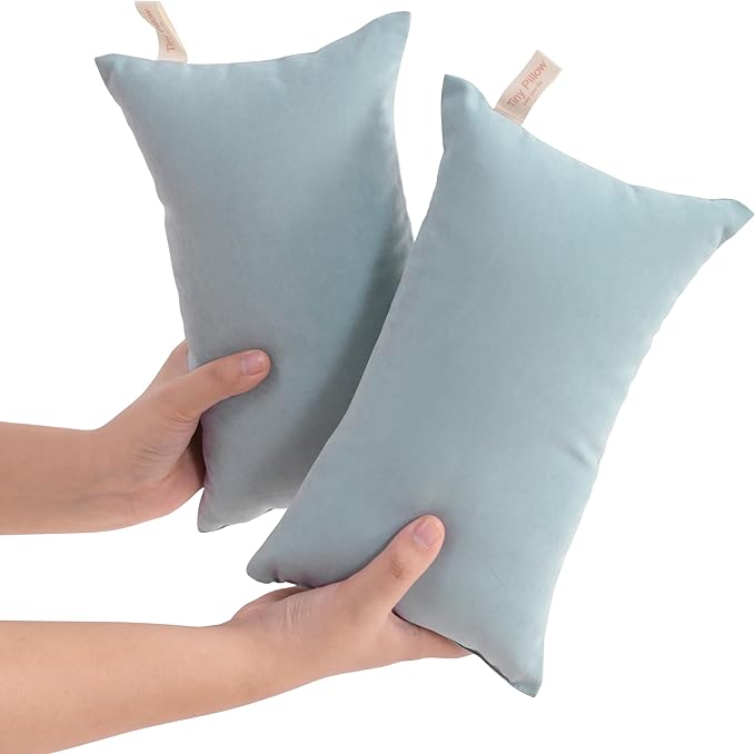 NTBAY Tiny Pillows, Down Alternative 7"x11" Microfiber Mini Pillow for Travel, Pets, Soft Machine Washable Small Pillows for Neck, Wrist, Lumbar and Knee, Sea Green
