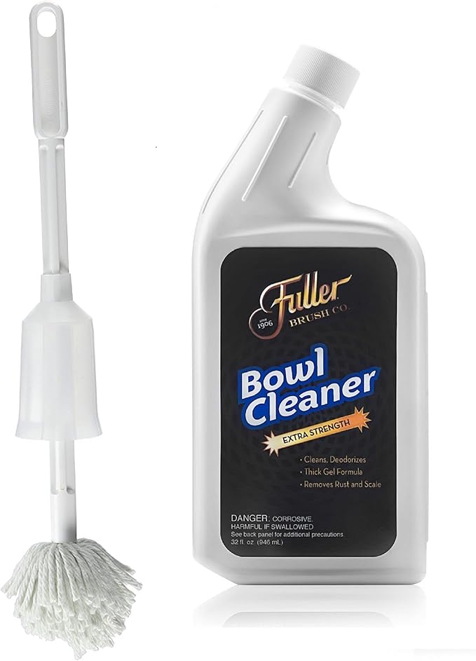 Fuller Brush Toilet Bowl Swab with Extra Strength Bowl Cleaner – Scratch-Free Toilet Bowl Cleaning, Long Handle, Deep Cleaning Under Rim