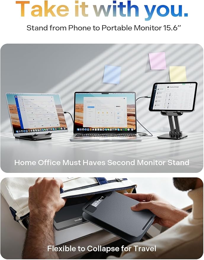 LISEN for iPad Stand Tablet Holder for Desk, Cool Office Gifts for Men Women Desk Accessories, Essentials Home Office Gadgets Portable Monitor Stand for iPad a16 Accessories Kindle Fire 4-15.9"