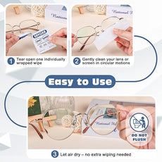 1000 Count Lens Wipes for Eyeglasses – Pre-Moistened, Individually Wrapped Eyeglass Cleaning Wipes – Scratch-Free, Streak-Free Glasses Cleaner Wipes for Sunglasses & Camera Lens – Bulk Pack