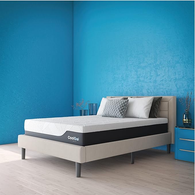 Cool Gel Chill 14 Inch Medium Firm Memory Foam Mattress Twin XL Size, with Bonus Cool Gel Memory Foam Bed Pillow, 14" with Pressure Relief, CertiPUR-US Certified, Cooling Twin XL Mattress in a Box
