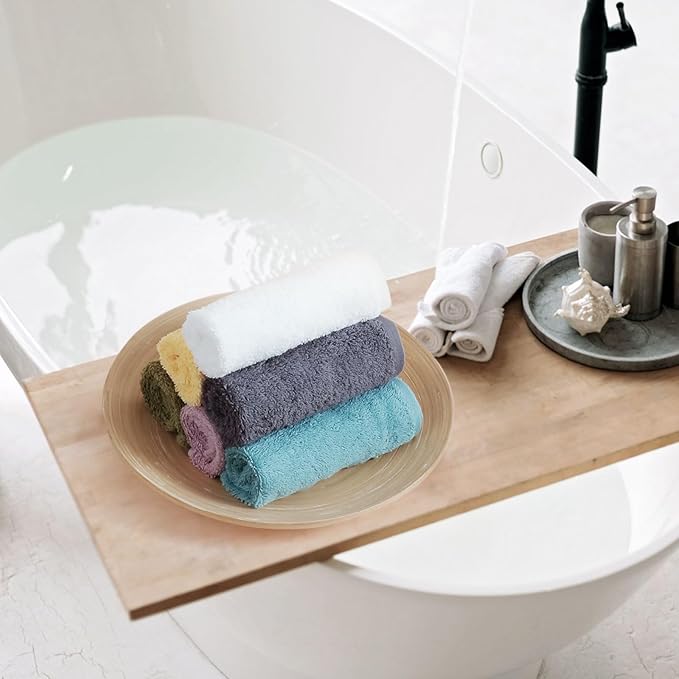 SEMAXE 100% Cotton Washcloths 12-Pack, 13 × 13 Inch Soft Luxury Face Towels – Super Absorbent & Quick-Dry, Premium Cloth with Hanging Loop, Oeko-TEX Certified, Gift-Ready Box