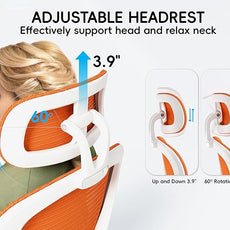 TRALT Office Chair - Ergonomic Office Chair with Back Support, Home Office Desk Chairs, 330lbs Wide Seat Big and Tall Office Chairs with Headrest, Comfy Desk Chairs (Orange)