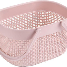 rejomiik 2 Pack Plastic Shower Caddy Basket, Portable Organizer Storage Tote with Handles Toiletry Bag Bin Box for Bathroom, College Dorm Room Essentials, Kitchen, Camp, Gym, Pink