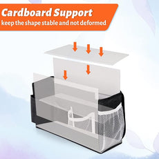 Loghot Bedside Caddy/Bedside Storage Bag Hanging Organizer for Bunk and Hospital Beds,Dorm Rooms Bed Rails,Can be Placed Glasses,Books,Mobile Phones,Keys (New Black-1)