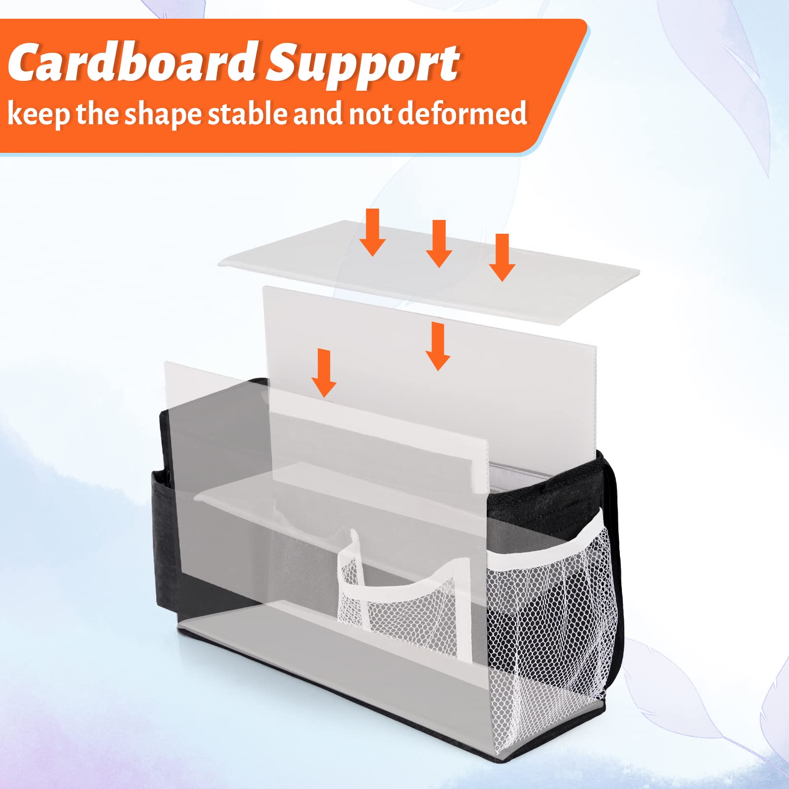 Loghot Bedside Caddy/Bedside Storage Bag Hanging Organizer for Bunk and Hospital Beds,Dorm Rooms Bed Rails,Can be Placed Glasses,Books,Mobile Phones,Keys (Light Pink) Dormly