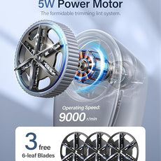 Bymore Fabric Shaver & Lint Shaver for Clothes and Furniture, Heavy Duty Sweater Shaver Lint Remover with Large 65mm Shaving Head, 6-Leaf Blades, Extra Replacement Blades for Couch, Sofa & Upholstery