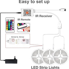 DAYBETTER Smart WiFi Led Lights for Bedroom 150 ft, Tuya App Controlled Led Strip Lights, Compatible with Alexa and Google Assistant, Color Changing Led Light Strip with Remote for Room Party Kitchen