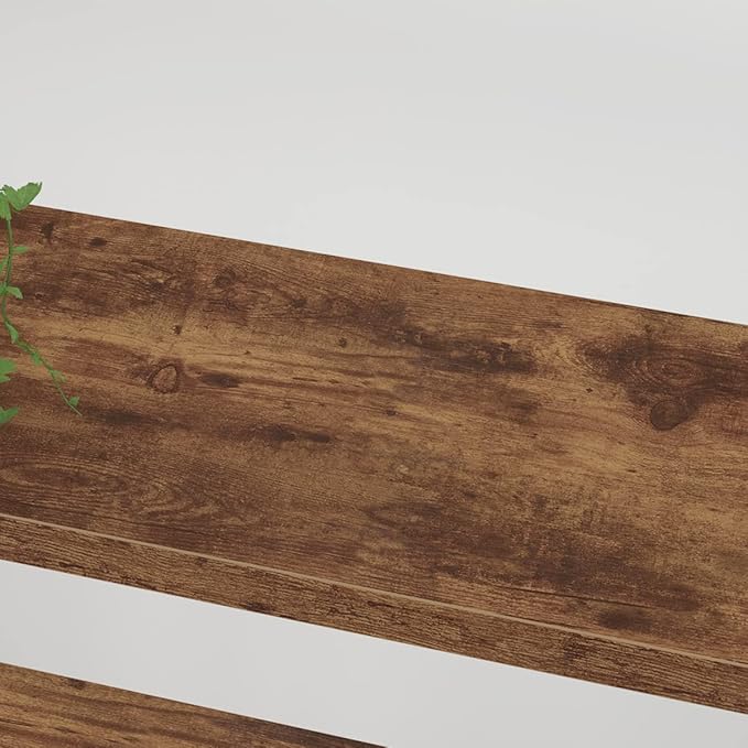 HSH Rustic Bookcases and Book Shelves 5 Shelf, Metal Wood 5 Tier Bookshelf and Storage Book Rack, Vintage Large Book Shelf for Bedroom Living Room Office,Open Vertical Display Etagere Book Case, Brown