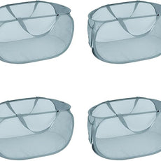 4 Pcs Mesh Popup Laundry Hamper, Opening Laundry Basket,Popup Laundry Basket with Durable Handles,Foldable Pop-up Mesh Hamper Dirty Clothes Basket for Clothes & Laundry-Home Organization