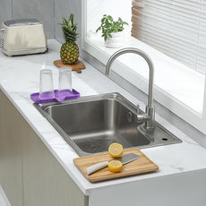 Silicone Bathroom Soap Dishes with Drain Spout-Bathroom and Kitchen Sink Organizer,Sponge Holder,Dish Soap Tray,Perfect for Dispenser,Scrubber,Bottle,Cup on Sink or Counter-Purple 9.6