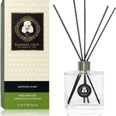 Rainier’s Gifts Reed Diffuser Set (Grapefruit & Mint) - Scented Oil Diffuser Sticks - Home Fragrance Aromatherapy Air Freshener 6.5 fl oz