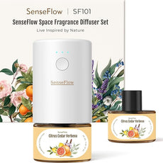 SF101 Pro Waterless Plug-In Air Freshener, 100% Plant-Based Ultrasonic Diffuser, Adjustable 120-Day Scent Air Mist, Covers 100㎡ for Home, Hotel-Citrus Cedar Verbena