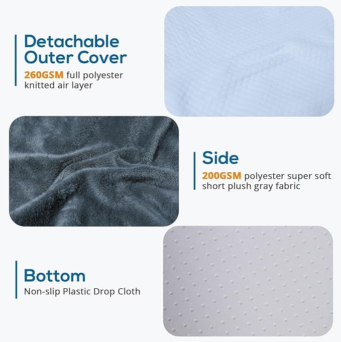 Sasttie Wedge Pillow, 12 Inch Memory Foam Bed Wedge Pillow for Sleeping, Acid Reflux, Back Pain, Post Surgery, and Snoring, Designed with Washable Cover, Dark Gray