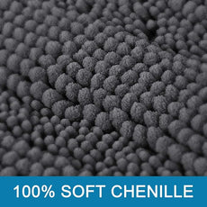 H.VERSAILTEX Bath Mats for Bathroom Non Slip Extra Thick Chenille Striped Bath Rug 24