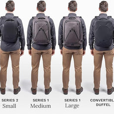 Knack Series 1 Laptop Backpack Travel Set Fits up to 15 Inch - Includes Expandable Packing Insert, and Knack's Insulated Bottle, TSA Approved, Expandable Travel Backpacks (Black, Medium)