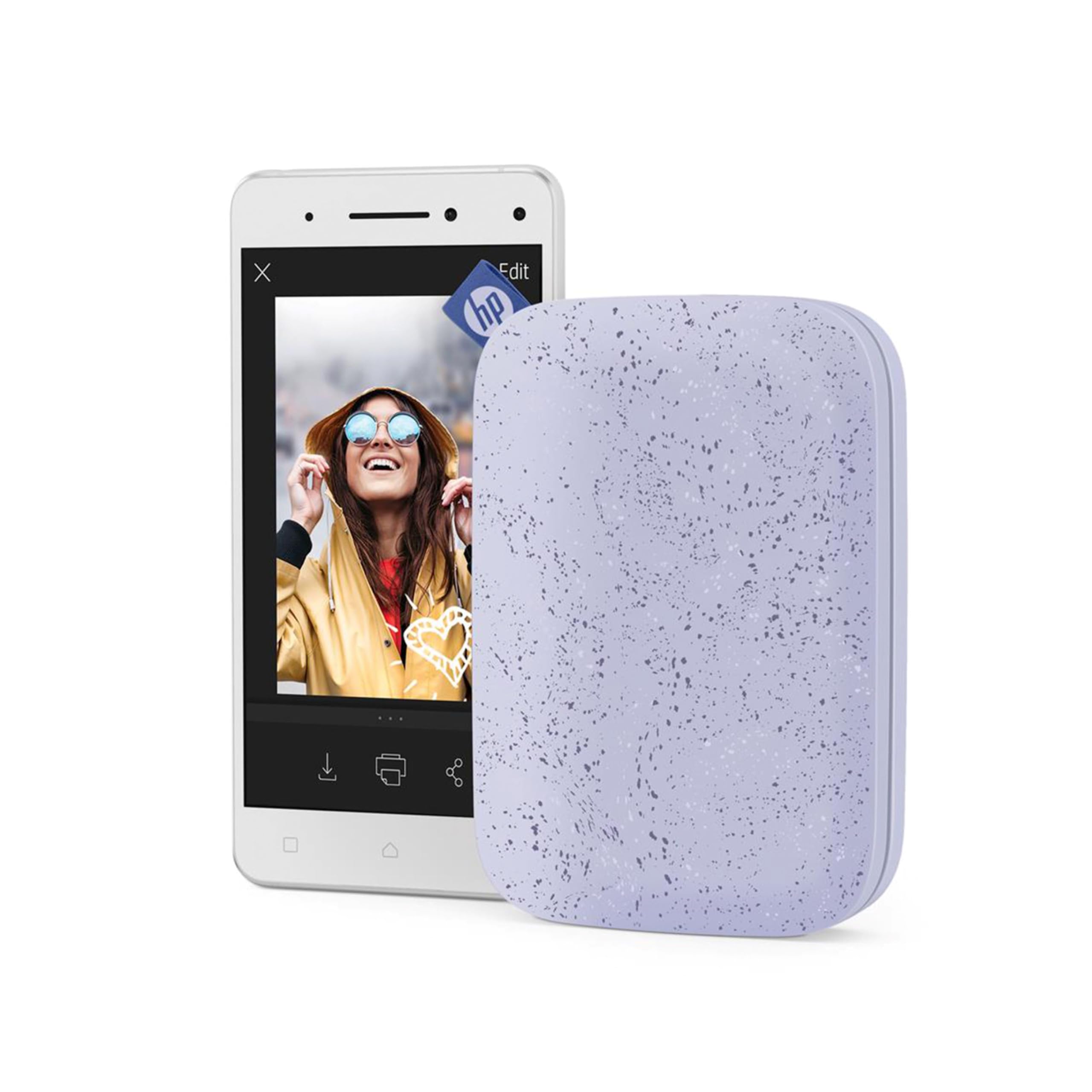 HP Sprocket Portable 2x3 Instant Photo Printer (Lilac) Print Pictures on Zink Sticky-Backed Paper from Your iOS & Android Device.