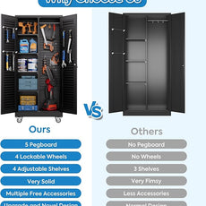 SUXXAN Broom Closet with Wheels 71