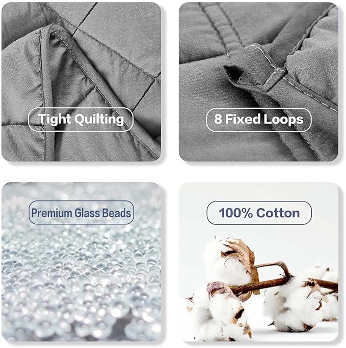 Weighted Blanket 15lbs 60"x80", Weighted Blankets for Adults, Cooling Weighted Blanket for Sleeping, Machine Washable Soft & Breathable All-Season Comfort & Premium Glass Beads(60" x 80" 15 lbs)
