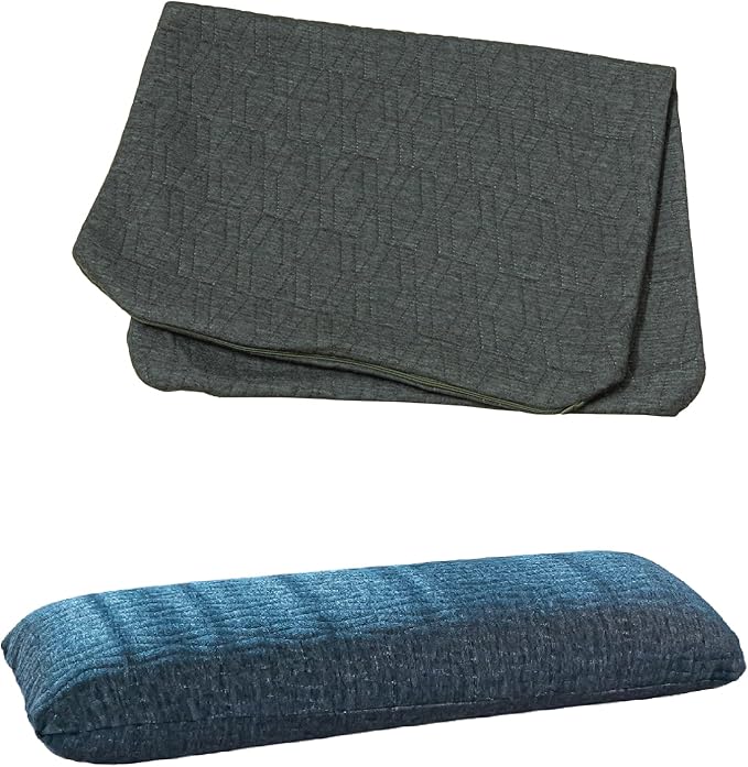 The White Willow Soft Fabric Pillow Case 10" W X 30" L, Washable Removable Zippered Pillow Cover Only, Fits Half Body Pillow- Grey