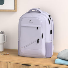 MATEIN Large 17 Inch Laptop Backpack for Women, Lightweight Travel Backpack Fits College School Essentials, Anti Theft Work Commute Nursing Computer Bag TSA Approved for Weekender Trip, Light Purple