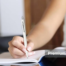 AKVINQ® Walker Gel Pens,12-Pack | 0.7mm Medium Point | Retractable Gel Ink Pen | Premium White Matte Finish | Black Ink | Smudge-Resistant | Comfortable Rubber Grip | Office & School Writing