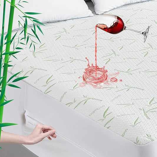 Parkdeny Twin XL Mattress Encasement, Waterproof Cooling, Rayon from Bamboo, 3D Air Fabric, Breathable, Noiseless, Washable, Fits 5"-13" Deep Mattresses