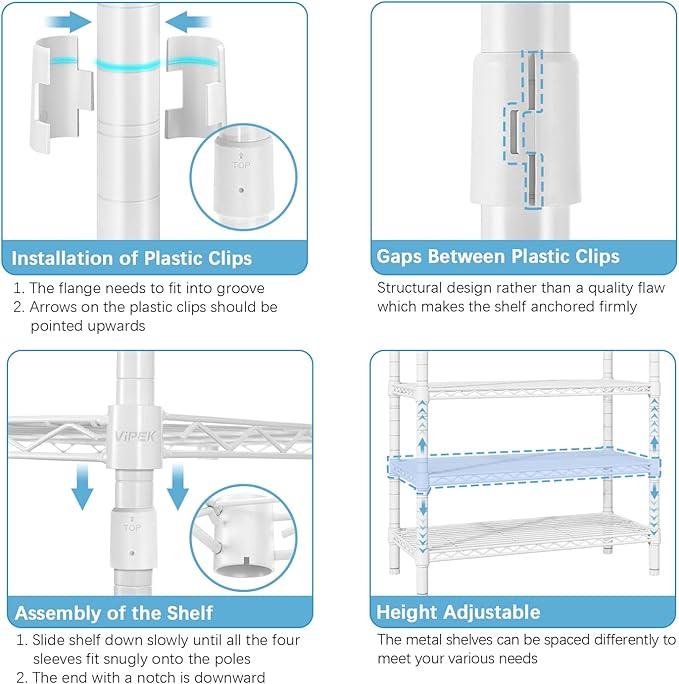 VIPEK V40LC Covered Clothes Rack with Dimmable LED Lights, Heavy Duty Garment Rack with Cover Portable Closet Wardrobe Clothing Racks for Hanging Clothes, White Closet Racks with Black Oxford Cover