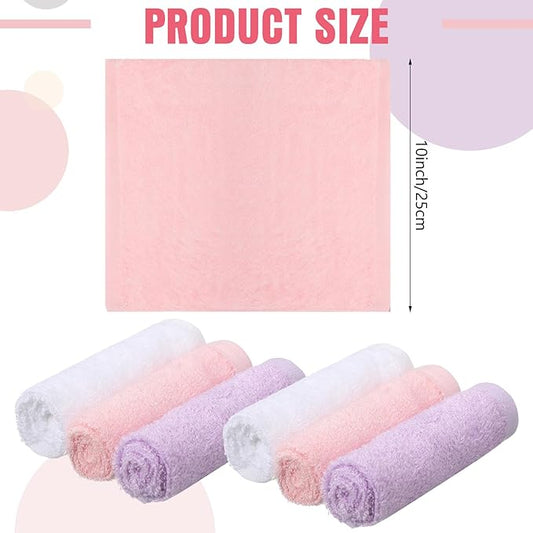 Newwiee 40 Pcs Wash Cloth Bulk Cotton Bath Hand Face Washcloths Soft Quick Drying Towel for Women Bathroom Washing Body Viscose Fiber Multipurpose Fingertip Rags (10 x 10 Inch,White, Purple, Pink)