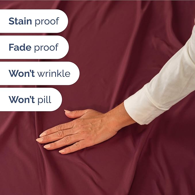 Extra Deep Pocket Twin Sheets - 3 Piece Breathable & Cooling Bed Sheets - Hotel Luxury Bed Sheet Set - Soft, Wrinkle Free & Comfy - Easily Fits Extra Deep Mattresses - Deep Pocket Burgundy Sheets Set
