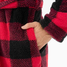 DAVID ARCHY Men's Hooded Robe Soft Coral Fleece Microfiber Bathrobe