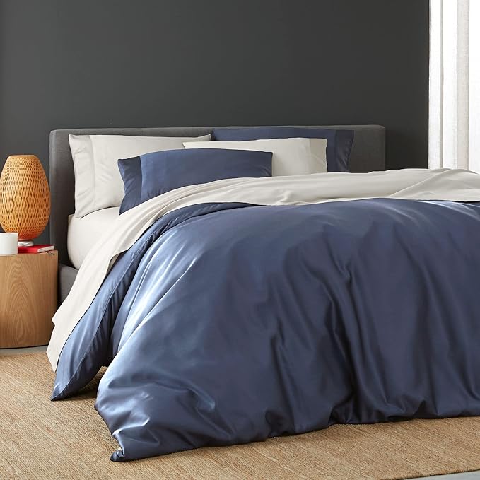 DOZ Duvet Cover Set, 100% Viscose derived from Bamboo, Organically Grown, Buttery Soft, Cooling Duvet Covers, High GSM, 1 Duvet Cover and 2 Pillowcases, 106"x90" (Sapphire, King/Cal King)