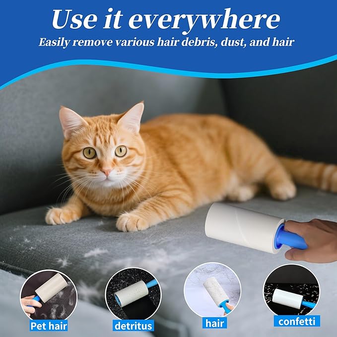 Lint Rollers Refills for Pet Hair Extra Sticky 600 Sheets Portable Pet Lint Remover for Clothes, Furniture, Carpet, Dog and Cat Hair Removal
