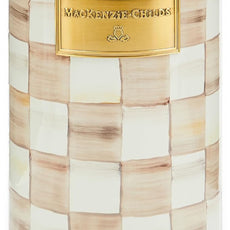 MACKENZIE-CHILDS Enamel Utensil Holder, Kitchen Utensil Holder for Countertop, Brown-and-White Mocha Check