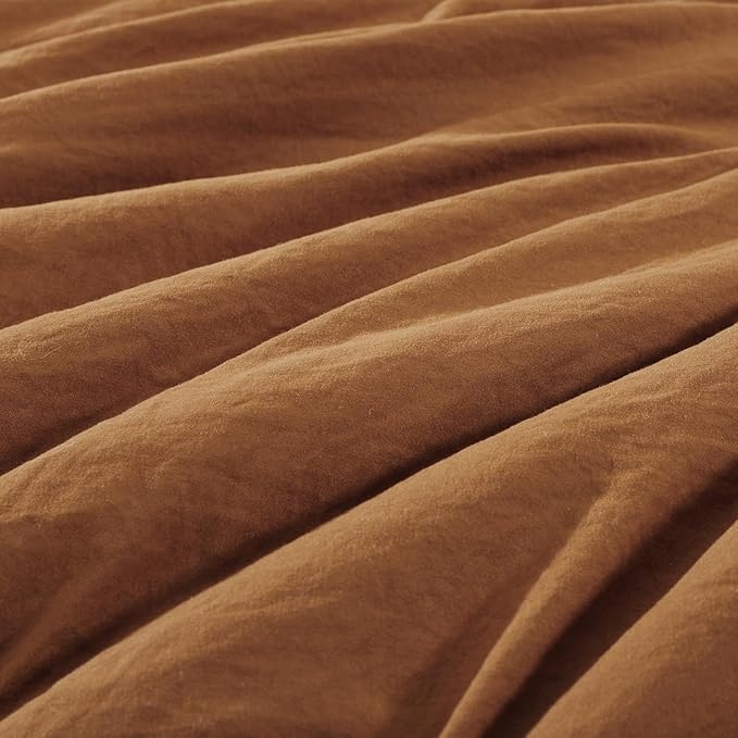 WRENSONGE Full Size Comforter Sets- 7 Pieces Soft Terracotta Bed in a Bag with Fitted Sheet, Flat Sheet, 2 Pillow Shams, 2 Pillowcases, Warm Bedding Sets for All Season
