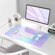 QIYI Large Desk Pad, Colorful Mouse Pad Desktop Decor, Waterproof PU Leather Desk Cover Protector, Desk Accessories for Office Home Work Writing Gaming 31.5