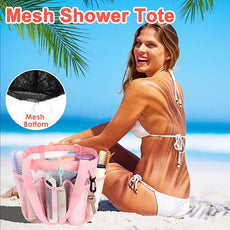 Mesh Shower Caddy Portable for College Dorm Room Essentials, 8-Pocket Large Shower Basket Tote Bag with 2 Handles for Toiletry, Bathroom, Beach, Camp, Gym