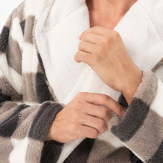 DAVID ARCHY Men's Hooded Robe Soft Coral Fleece Microfiber Bathrobe