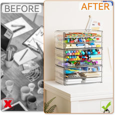 Yieach 11.1 Inch Long Clear Drawer Organizers Stackable,3 Pack Small Acrylic Drawers,School,Office Supplies Organizer And Storage Bins for Stationery,Marker,Pen,Pencil,Craft Desktop Storage Drawers