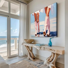 Cowgirl Boots Wall Art Pink Cowboy Boots Canvas Wall Art Western Aesthetic Canvas Prints Poster Trendy Preppy Girls Aesthetic Room Decor Picture for Apartment Bedroom Dorm 24x16in Framed