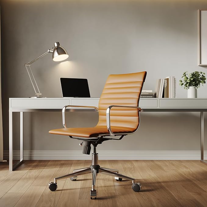 Chair, Desk Computer Chair ，with Armrests ，Ergonomic Office Chair for Home and Office, 17.32 x 22.83 x 35.43 inches, Multiple Colors (Terracotta)